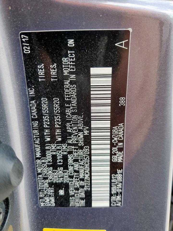 2017 Lexus Rx 350 Base VIN: 2T2ZZMCA0HC057093 Lot: 61774675