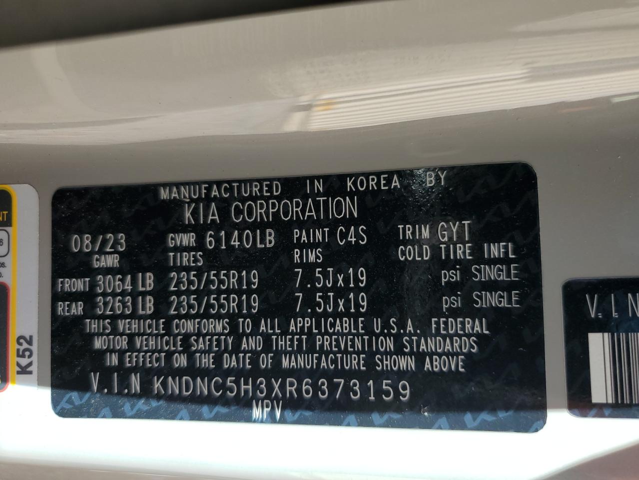 2024 Kia Carnival Ex VIN: KNDNC5H3XR6373159 Lot: 59616745
