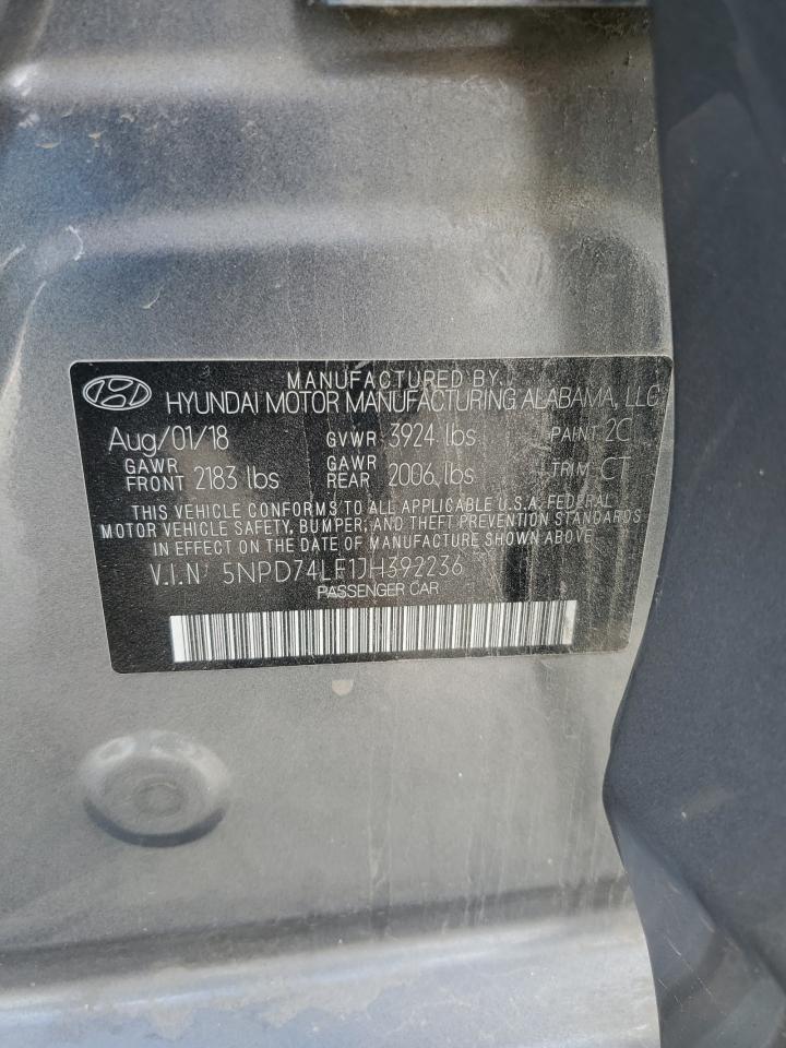 2018 Hyundai Elantra Se VIN: 5NPD74LF1JH392236 Lot: 60697615