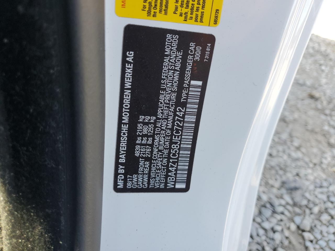 2018 BMW 430I VIN: WBA4Z1C58JEC72742 Lot: 62207525