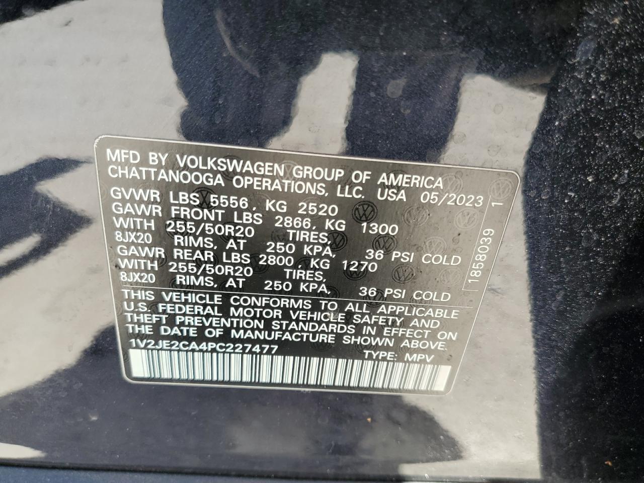 2023 Volkswagen Atlas Cross Sport Se VIN: 1V2JE2CA4PC227477 Lot: 61573705