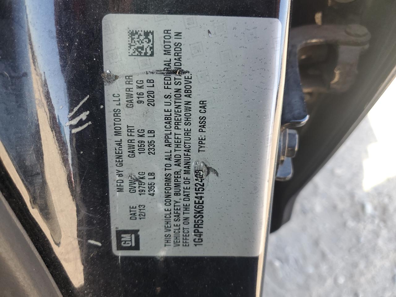 2014 Buick Verano Convenience VIN: 1G4PR5SK6E4152408 Lot: 62771415