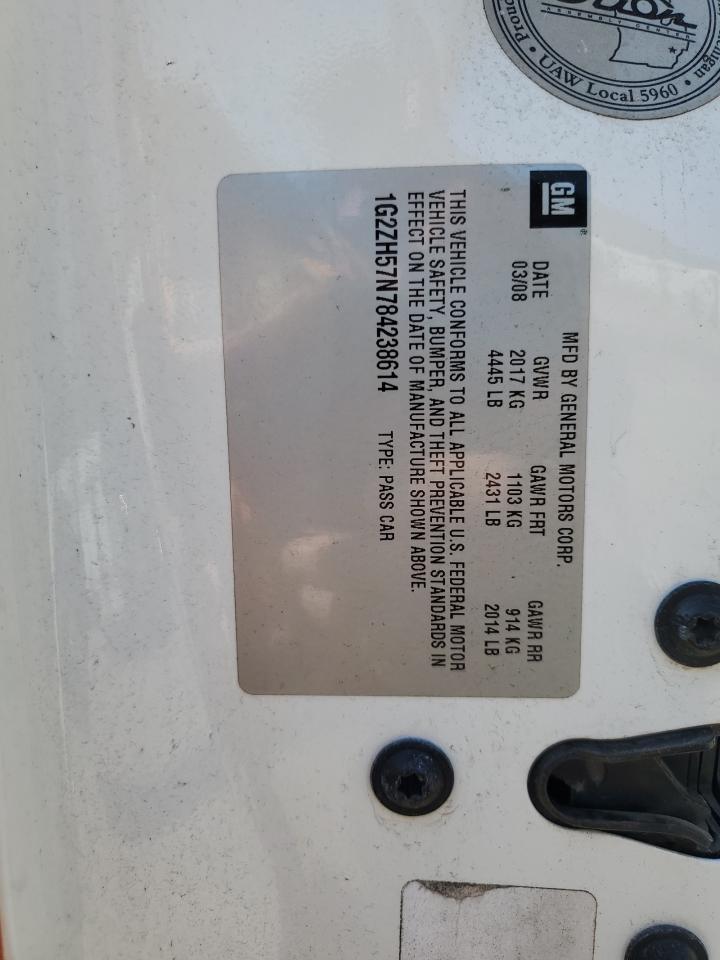 2008 Pontiac G6 Gt VIN: 1G2ZH57N784238614 Lot: 61815285