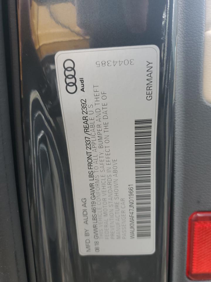 2018 Audi A4 Premium VIN: WAUKMAF47JN019661 Lot: 61383325