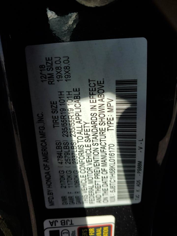 2019 Acura Rdx Technology VIN: 5J8TC1H58KL016170 Lot: 61251935