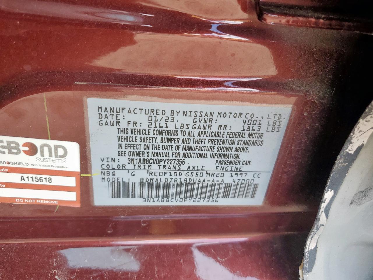 NISSAN SENTRA 2023 VIN 3N1AB8CV0PY227356 zdjęcie 13