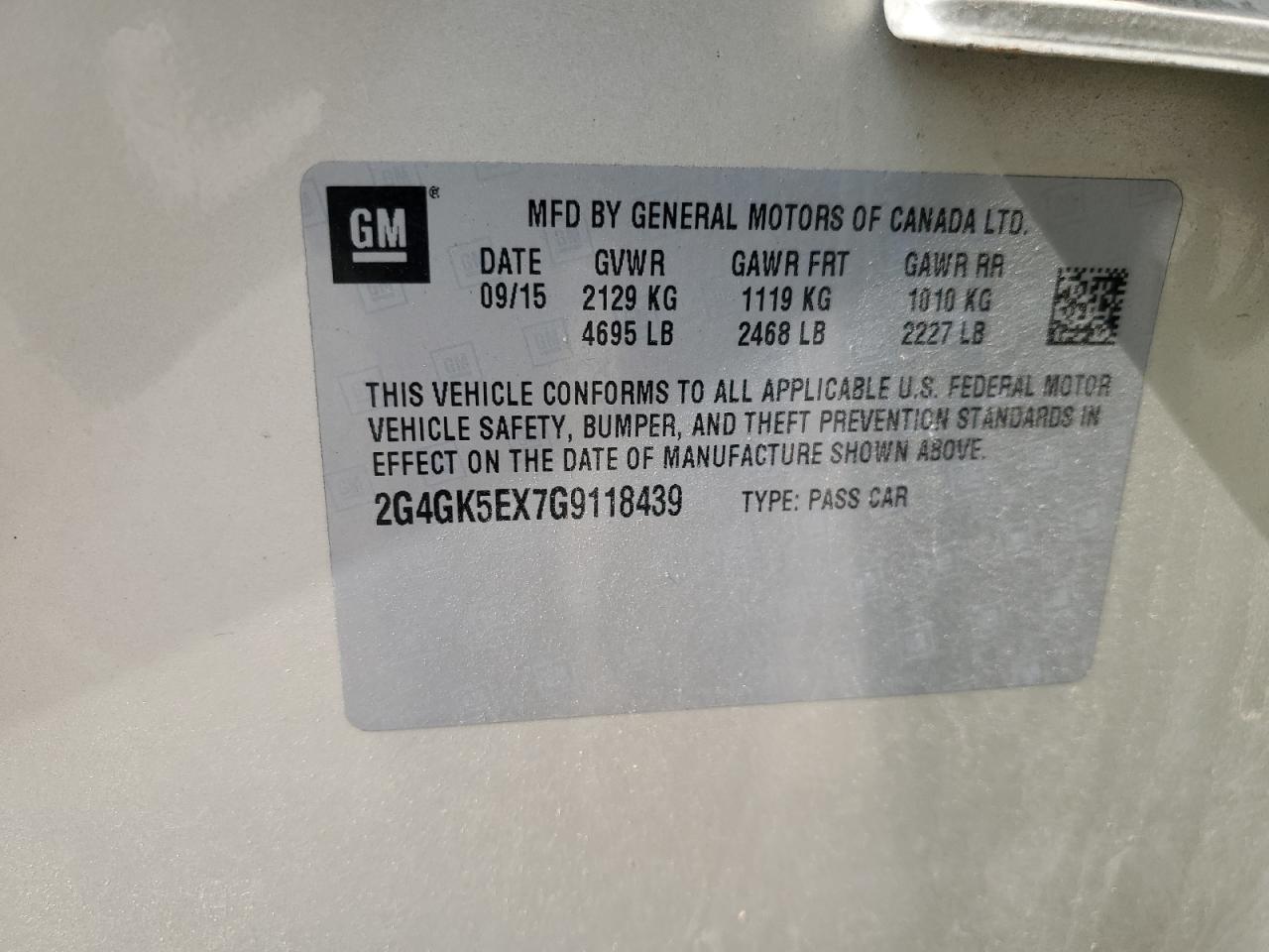 2016 Buick Regal VIN: 2G4GK5EX7G9118439 Lot: 59423205
