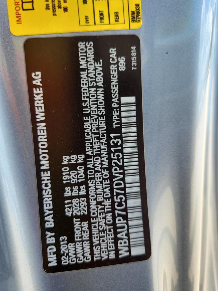 2013 BMW 128 I VIN: WBAUP7C57DVP25131 Lot: 61656165