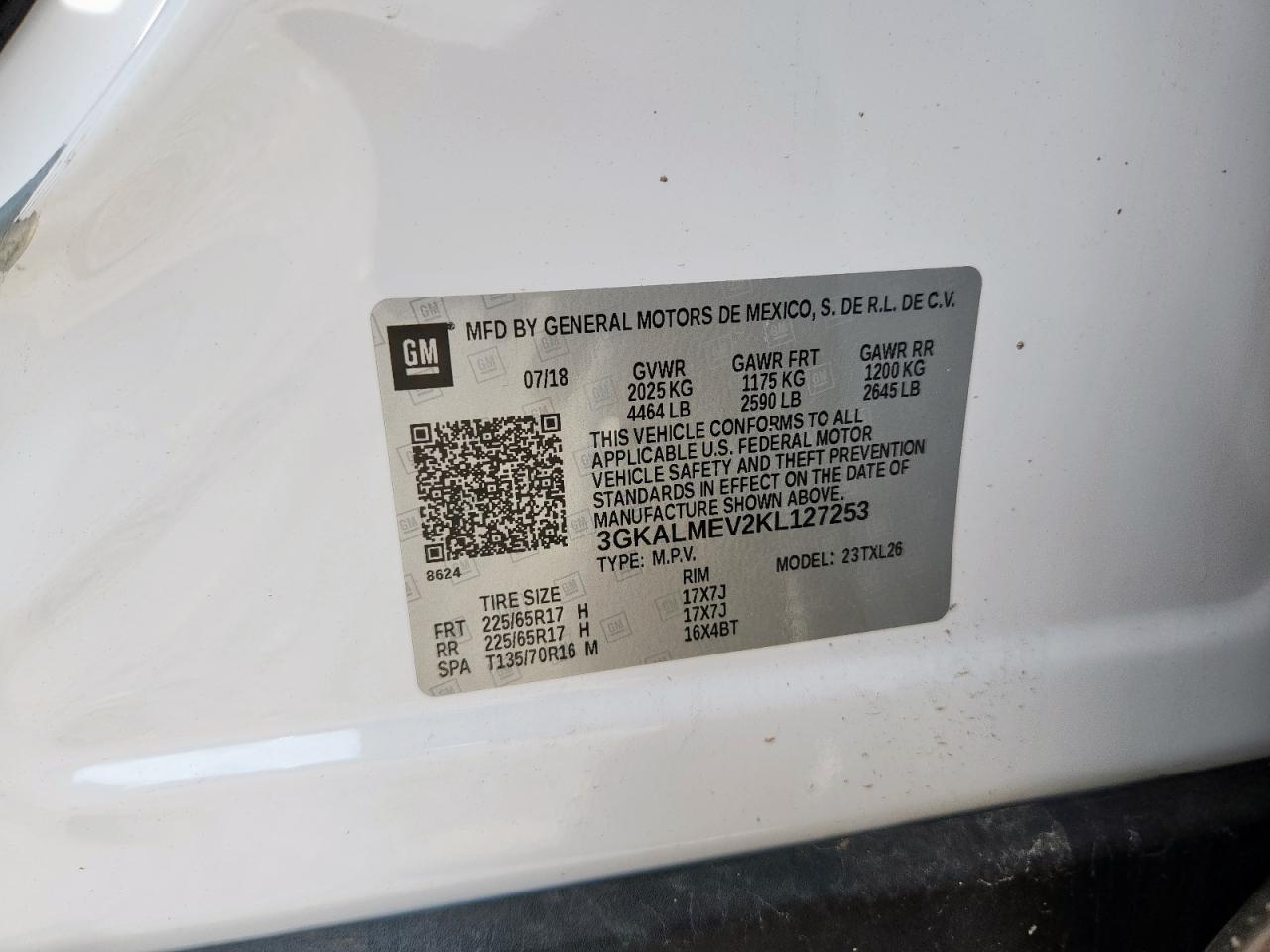 GMC TERRAIN 2019 VIN 3GKALMEV2KL127253 фото 13