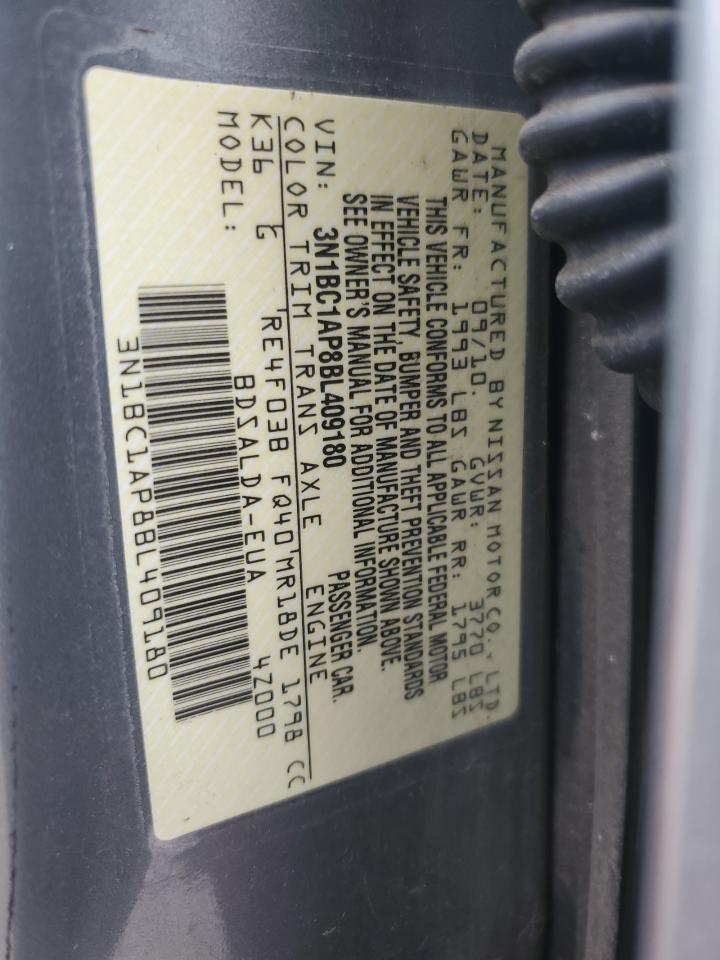 2011 Nissan Versa S VIN: 3N1BC1AP8BL409180 Lot: 59702675