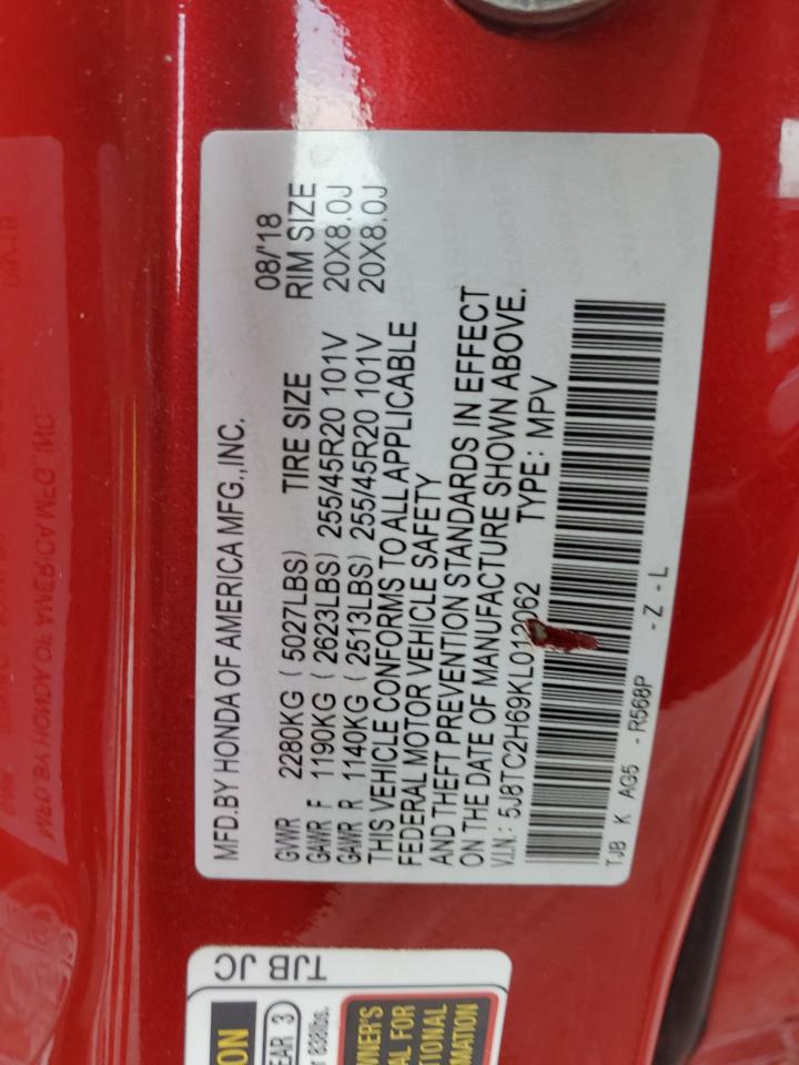 2019 Acura Rdx A-Spec VIN: 5J8TC2H69KL012062 Lot: 61195285