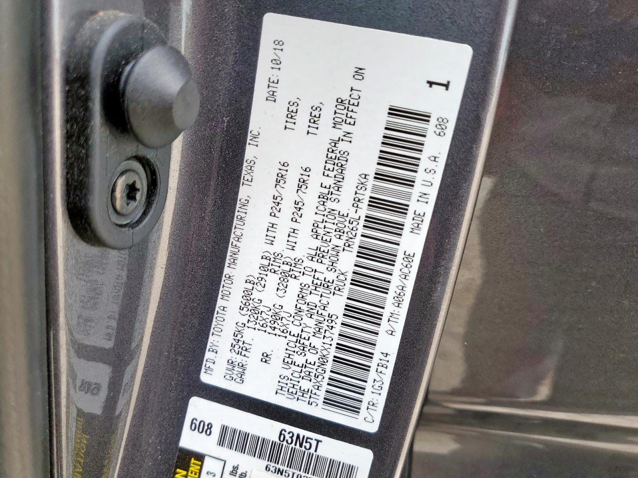 2019 Toyota Tacoma Double Cab VIN: 5TFAX5GN0KX137495 Lot: 62419075