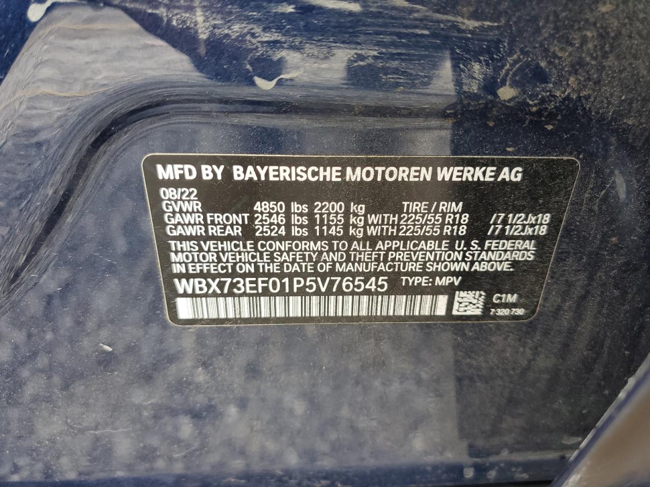 2023 BMW X1 xDrive28I VIN: WBX73EF01P5V76545 Lot: 60679185