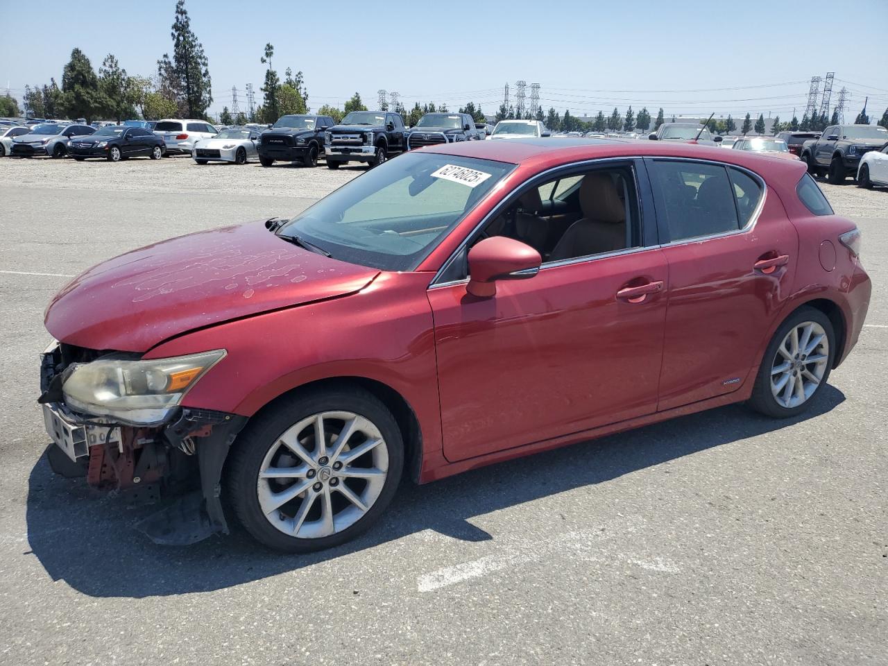 LEXUS CT 200 2012 VIN JTHKD5BH9C2095291