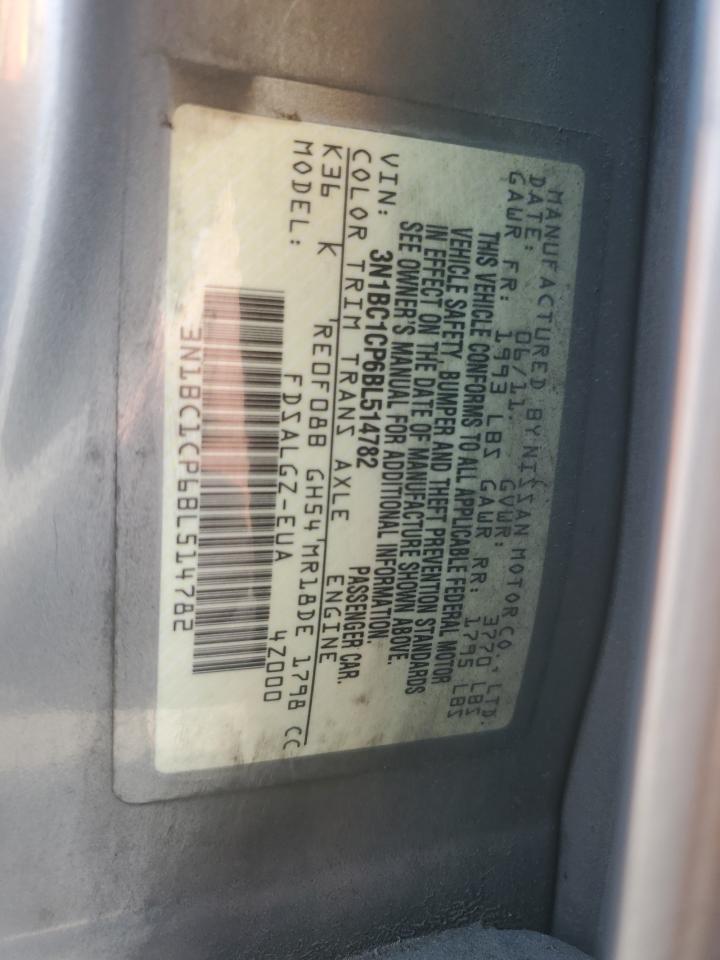 2011 Nissan Versa S VIN: 3N1BC1CP6BL514782 Lot: 62105215