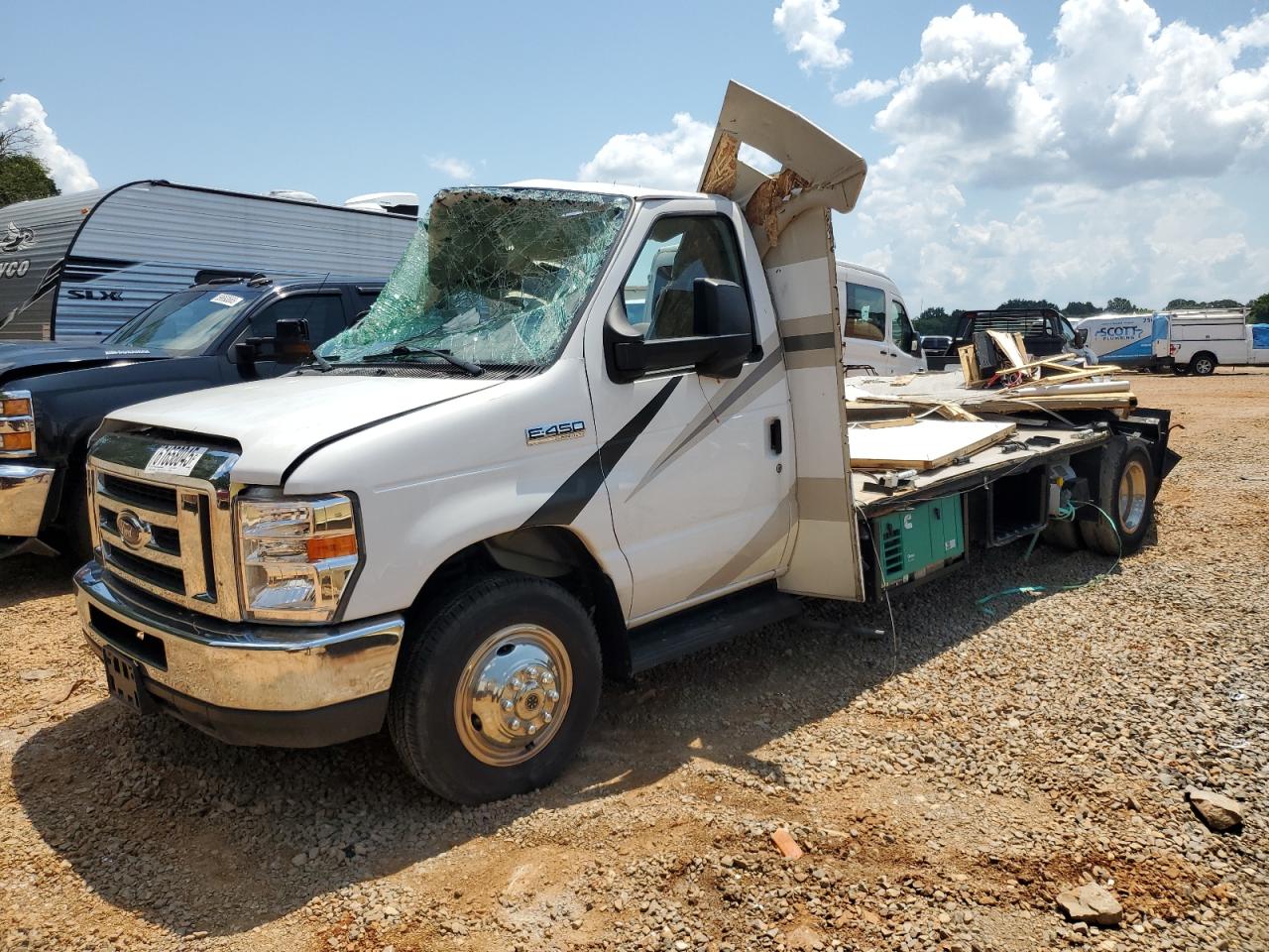 2019 Ford Econoline E450 Super Duty Cutaway Van white null gas 1FDXE4FS3KDC65034 photo #1