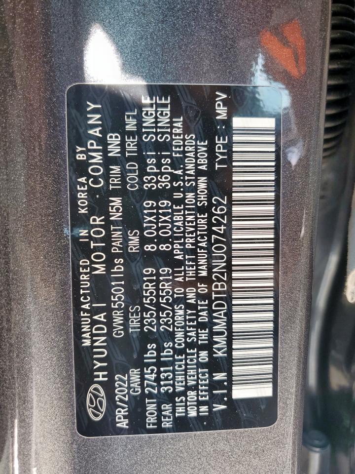 2022 Genesis Gv70 Base VIN: KMUMADTB2NU074262 Lot: 59415305
