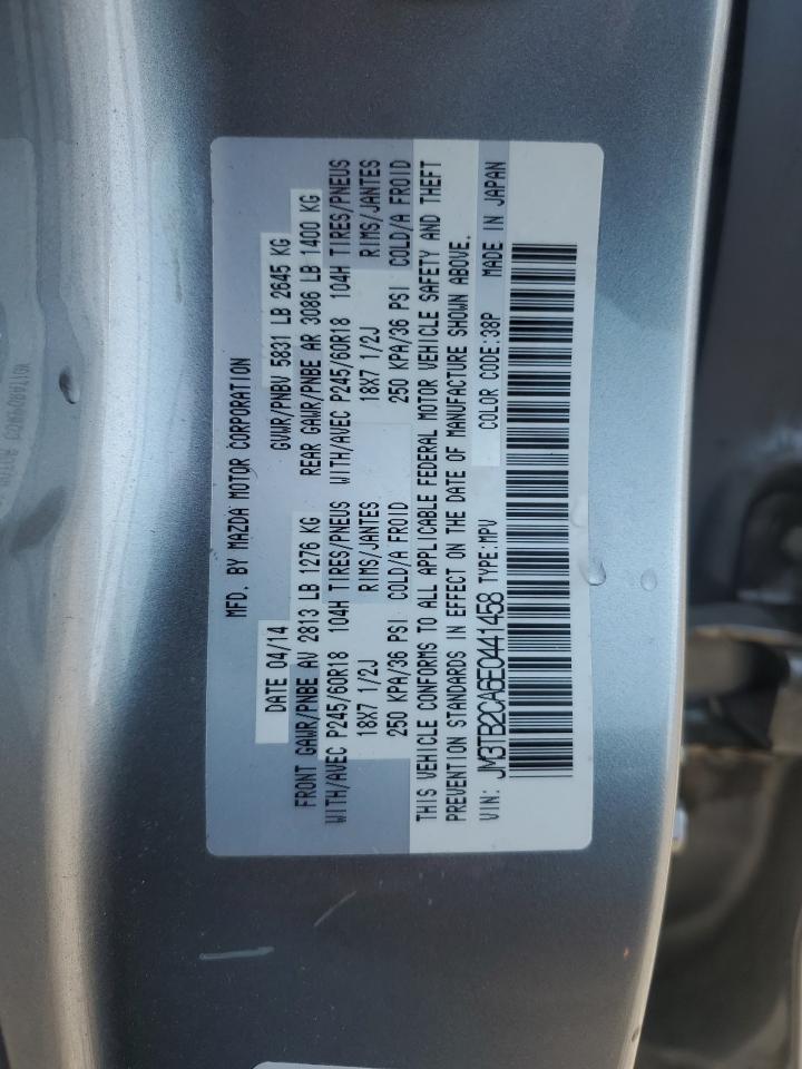 2014 Mazda Cx-9 Touring VIN: JM3TB2CA6E0441458 Lot: 60516075