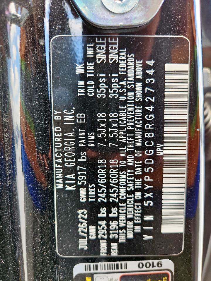 2024 Kia Telluride Sx VIN: 5XYP5DGC8RG427344 Lot: 62700035