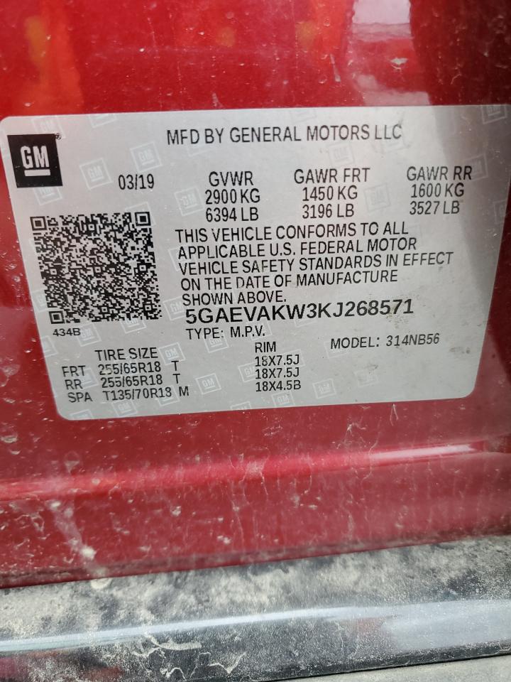 2019 Buick Enclave Essence VIN: 5GAEVAKW3KJ268571 Lot: 61952955