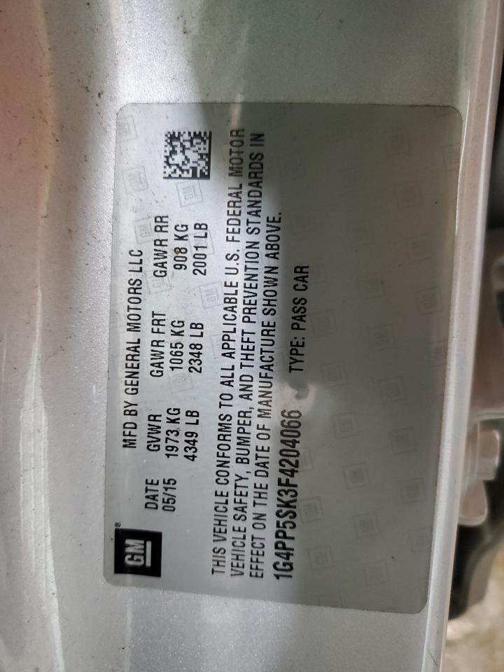 2015 Buick Verano VIN: 1G4PP5SK3F4204066 Lot: 62141465