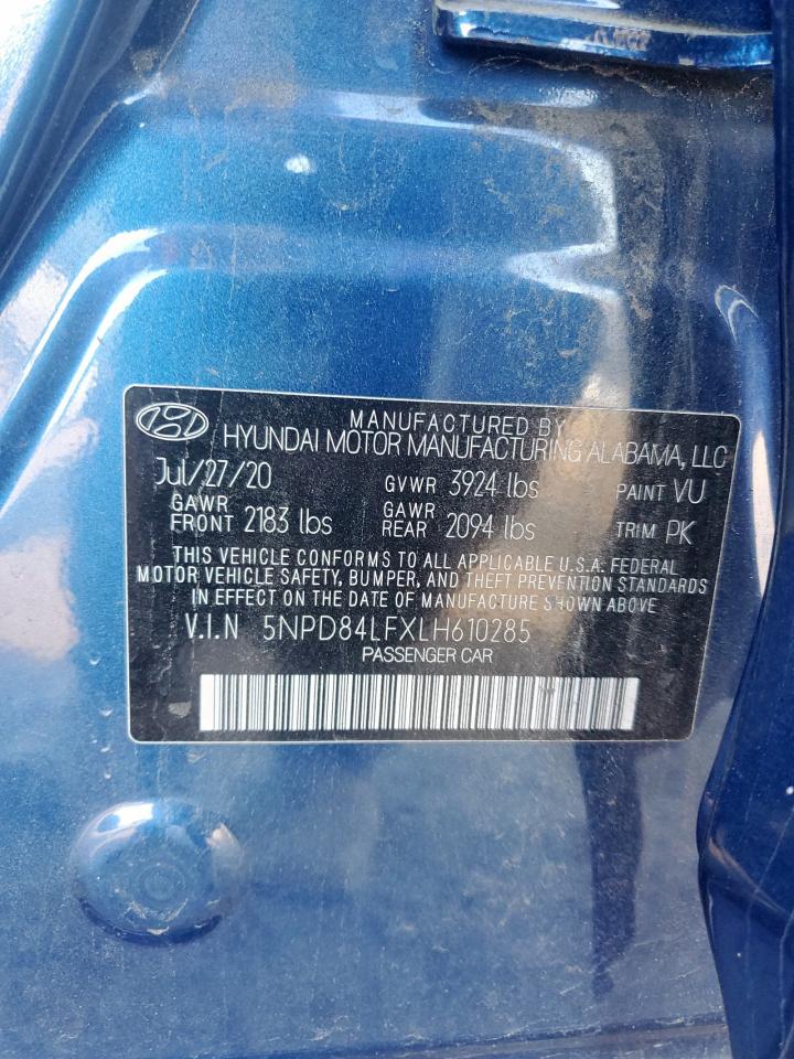 HYUNDAI ELANTRA 2020 VIN 5NPD84LFXLH610285 zdjęcie 13