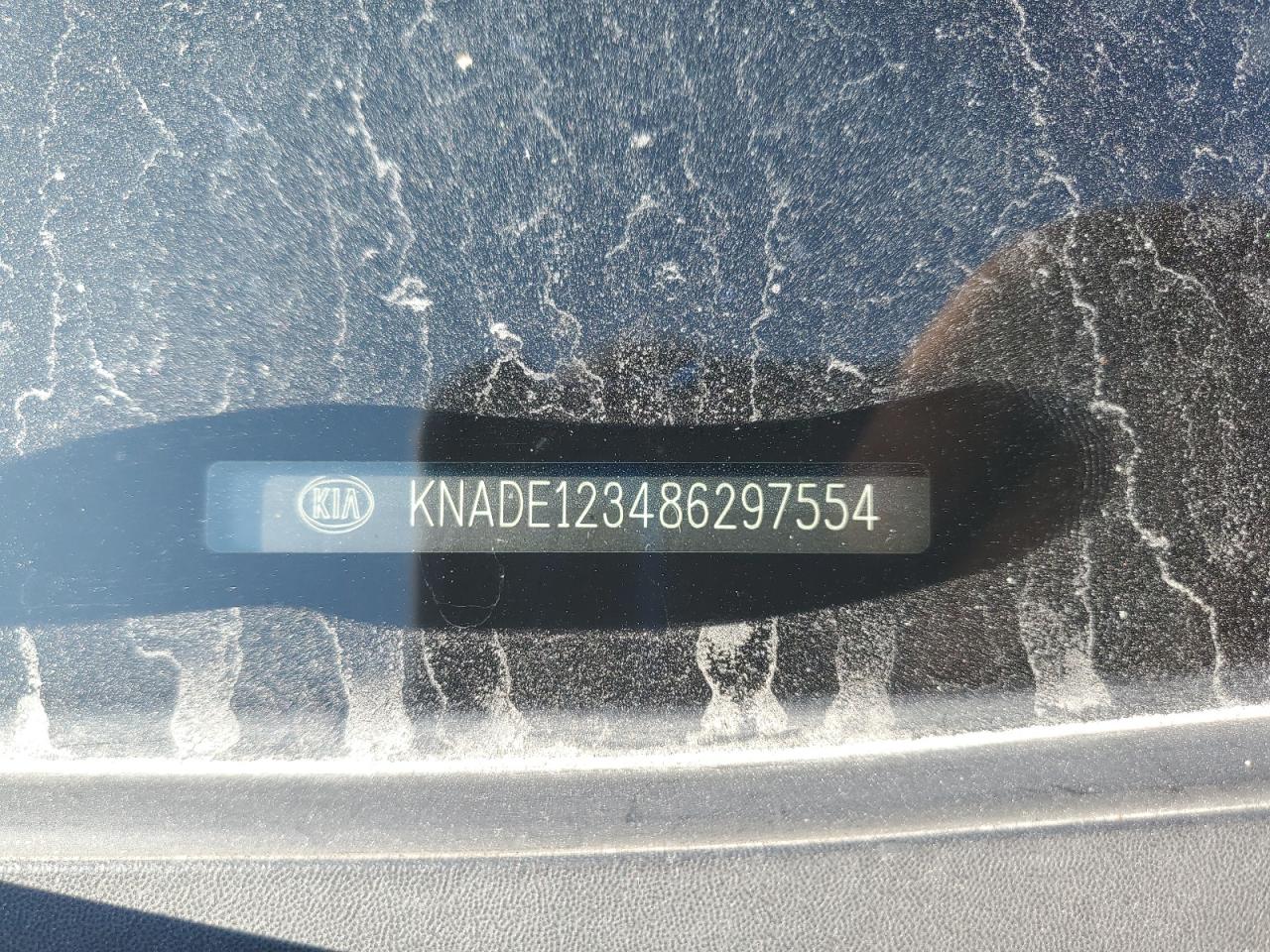 2008 Kia Rio Base VIN: KNADE123486297554 Lot: 62314495