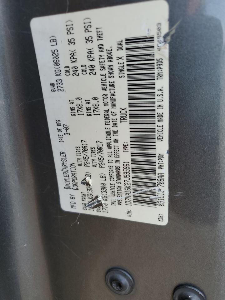 DODGE RAM 1500 2007 VIN 1D7HA16K27J595961 photo 12