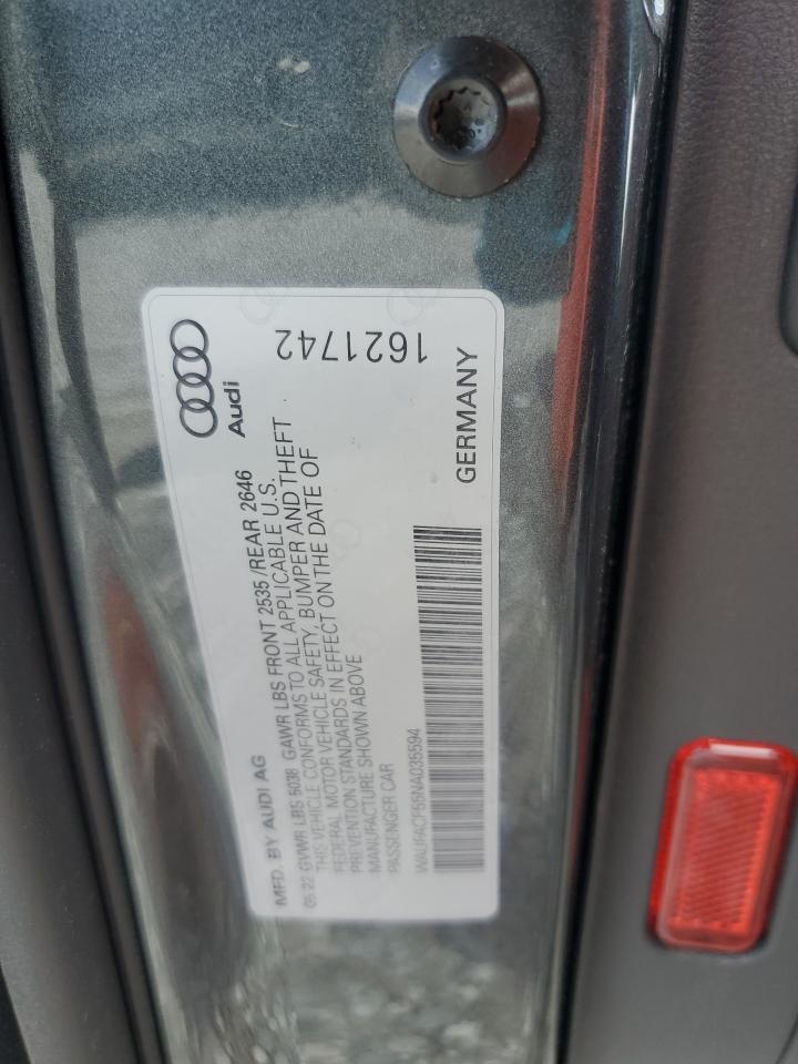 2022 Audi A5 Premium Plus 45 VIN: WAUFACF55NA035594 Lot: 61421025
