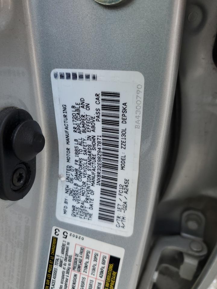 2008 Toyota Corolla Ce VIN: 1NXBR32E98Z947871 Lot: 62519795