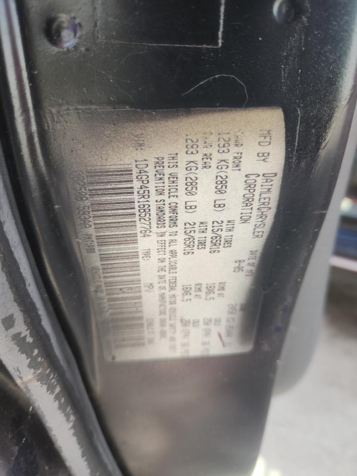 2006 Dodge Caravan Sxt VIN: 1D4GP45R16B527764 Lot: 62927935
