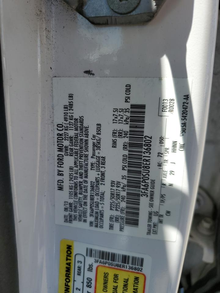 FORD FUSION 2014 VIN 3FA6P0SU8ER136802 photo 12