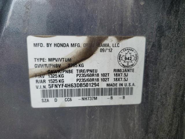 2013 HONDA PILOT EXL  