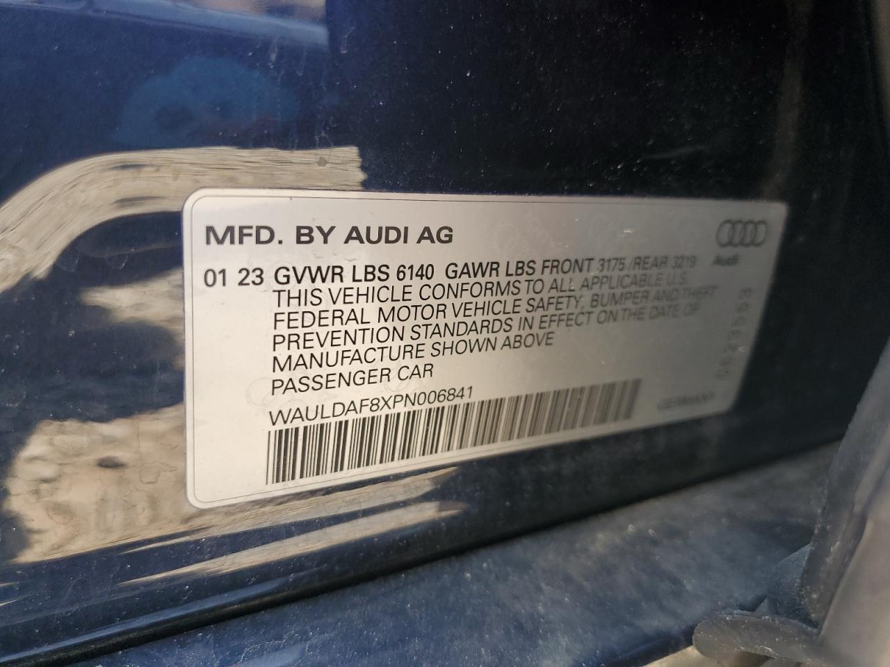 2023 Audi A8 L VIN: WAULDAF8XPN006841 Lot: 59222815