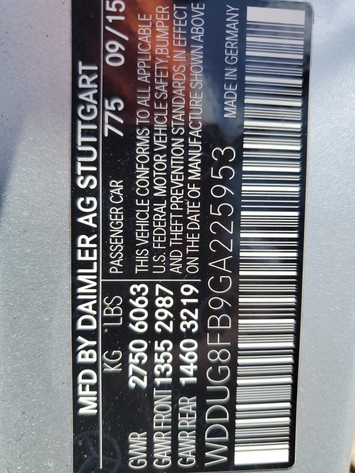 2016 Mercedes-Benz S 550 4Matic VIN: WDDUG8FB9GA225953 Lot: 61985035