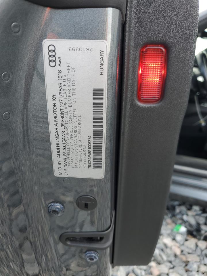2016 Audi Tt VIN: TRUC5AFV8G1006274 Lot: 62758755