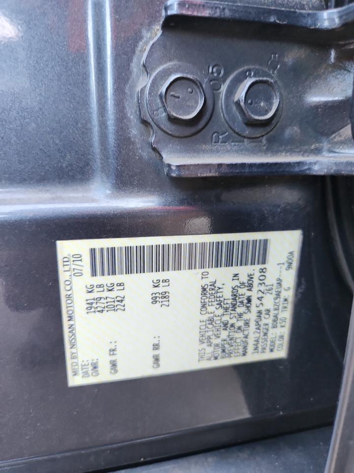 2010 Nissan Altima Base VIN: 1N4AL2AP0AN542308 Lot: 61793785