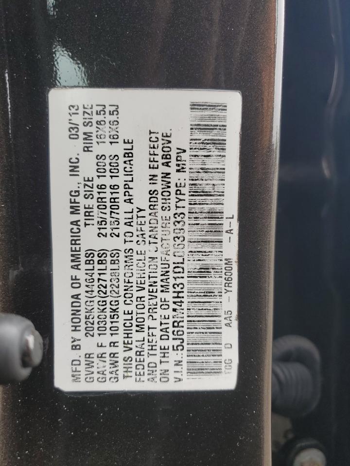 2013 Honda Cr-V Lx VIN: 5J6RM4H31DL063933 Lot: 62905815