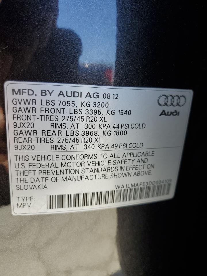 2013 Audi Q7 Premium Plus VIN: WA1LMAFE3DD004109 Lot: 59389525