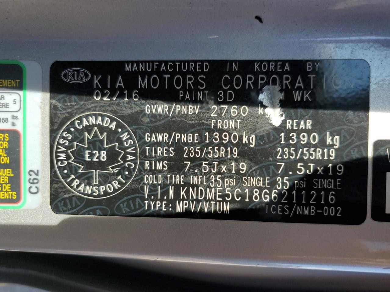 2016 Kia Sedona Sxl VIN: KNDME5C18G6211216 Lot: 59909665