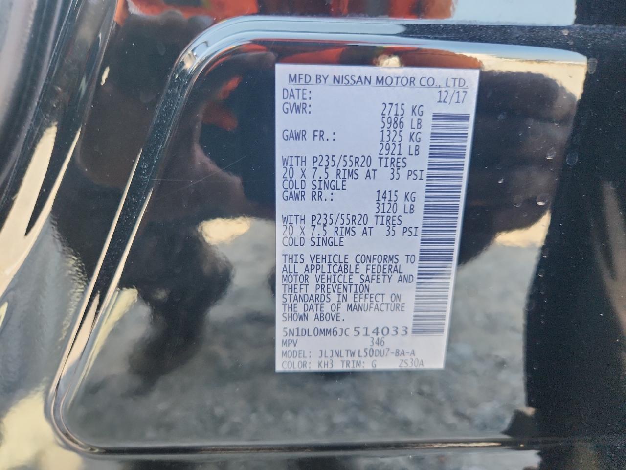 2018 Infiniti Qx60 VIN: 5N1DL0MM6JC514033 Lot: 62262245