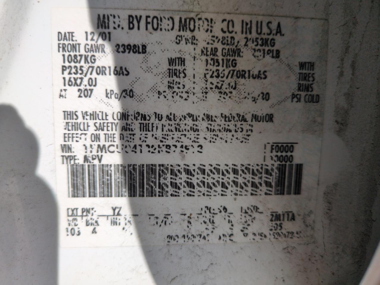 2002 Ford Escape Xlt VIN: 1FMCU04132KB74913 Lot: 61029445