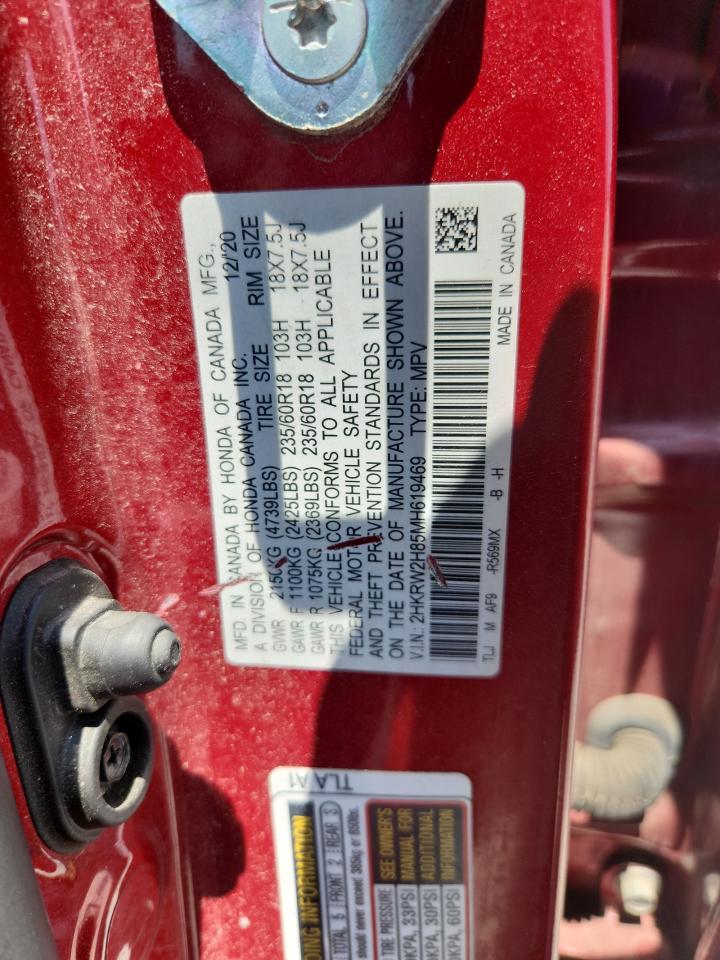 HONDA CRV 2021 VIN 2HKRW2H85MH619469 zdjęcie 13