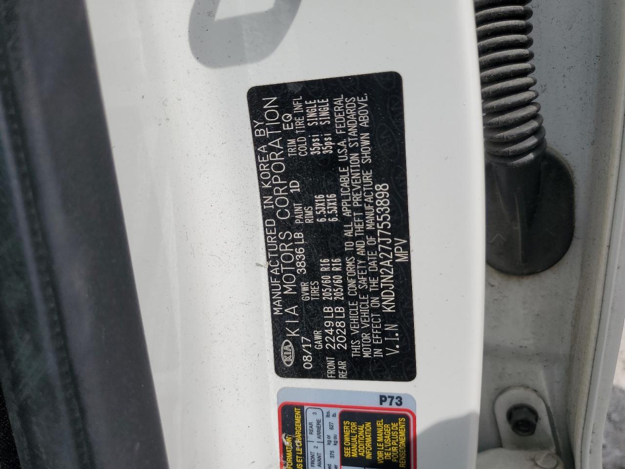 KIA SOUL 2018 VIN KNDJN2A27J7553898 photo 13