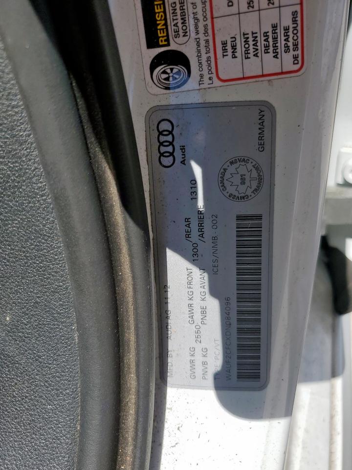 2013 Audi S6 VIN: WAUF2CFCXDN084096 Lot: 62227495