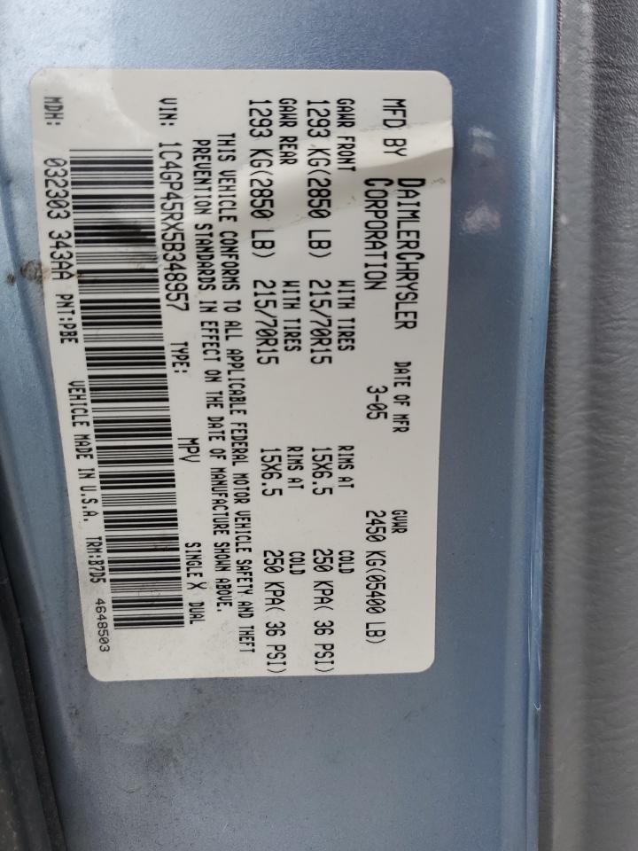 2005 Chrysler Town & Country VIN: 1C4GP45RX5B348957 Lot: 61745125