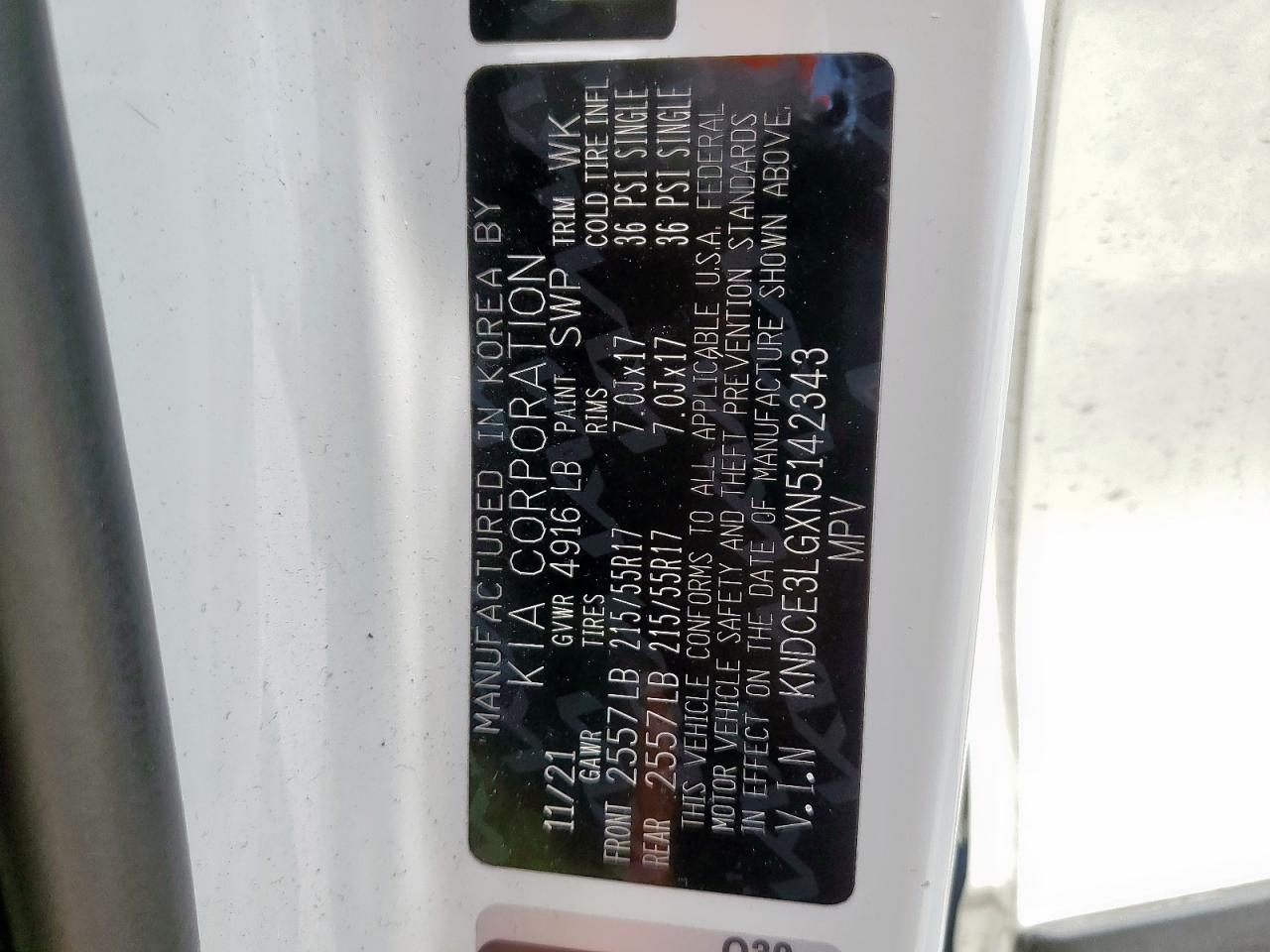 2022 Kia Niro Ex Premium VIN: KNDCE3LGXN5142343 Lot: 61144995
