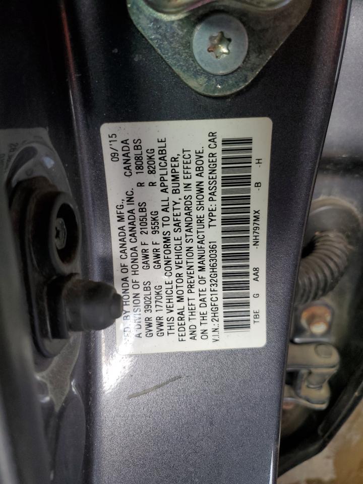 HONDA CIVIC 2016 VIN 2HGFC1F32GH630361 фото 12