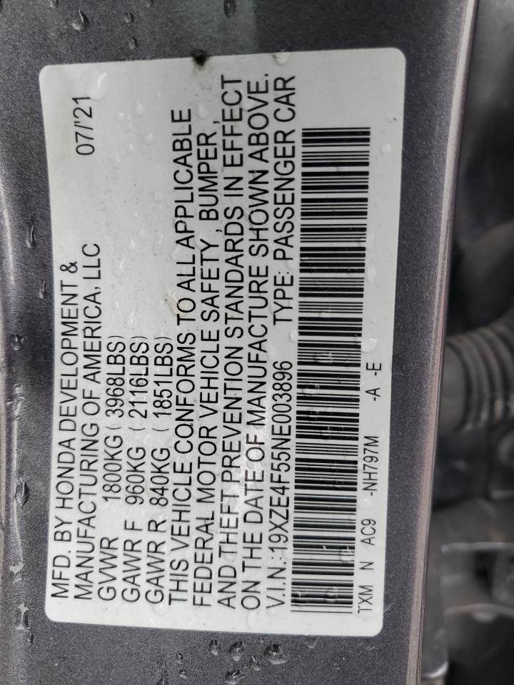 2022 Honda Insight Ex VIN: 19XZE4F55NE003896 Lot: 61200325