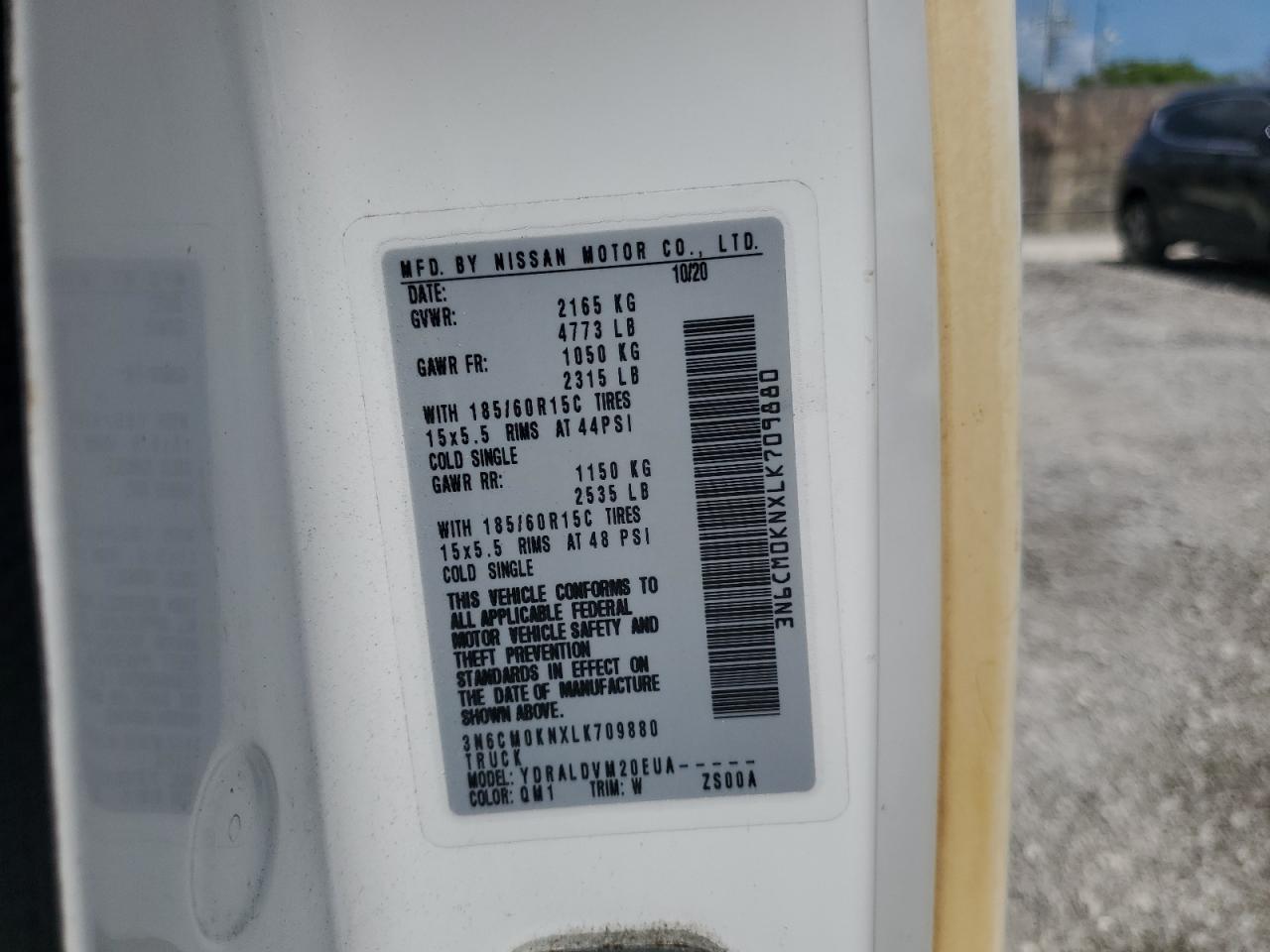 2020 Nissan Nv200 2.5S VIN: 3N6CM0KNXLK709880 Lot: 61028395